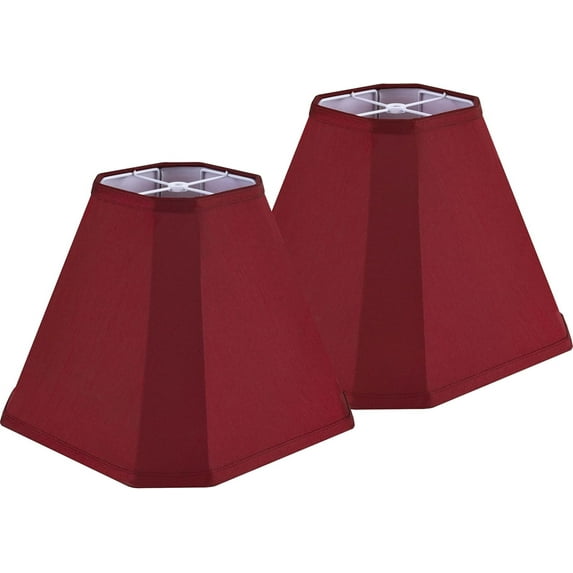 GO&SO Set of 2 Burgundy Bell Lamp Shades Fabric Lampshade, 6.5"Top x 13"Bottom x 10.5''Vertical Height,(Spider) Modern Lamp Shade For Table & Floor Lamp Shade Replacement,Easy Assembly