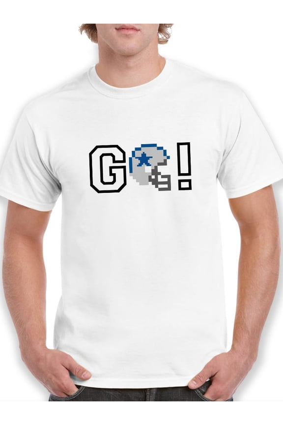 GO! Star Sports Helmet Graphic Men White T-Shirt, Male Medium
