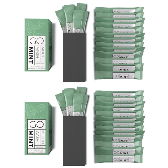 GO Mouthwash Travel Mini Oral Rinse Packets 40 ct