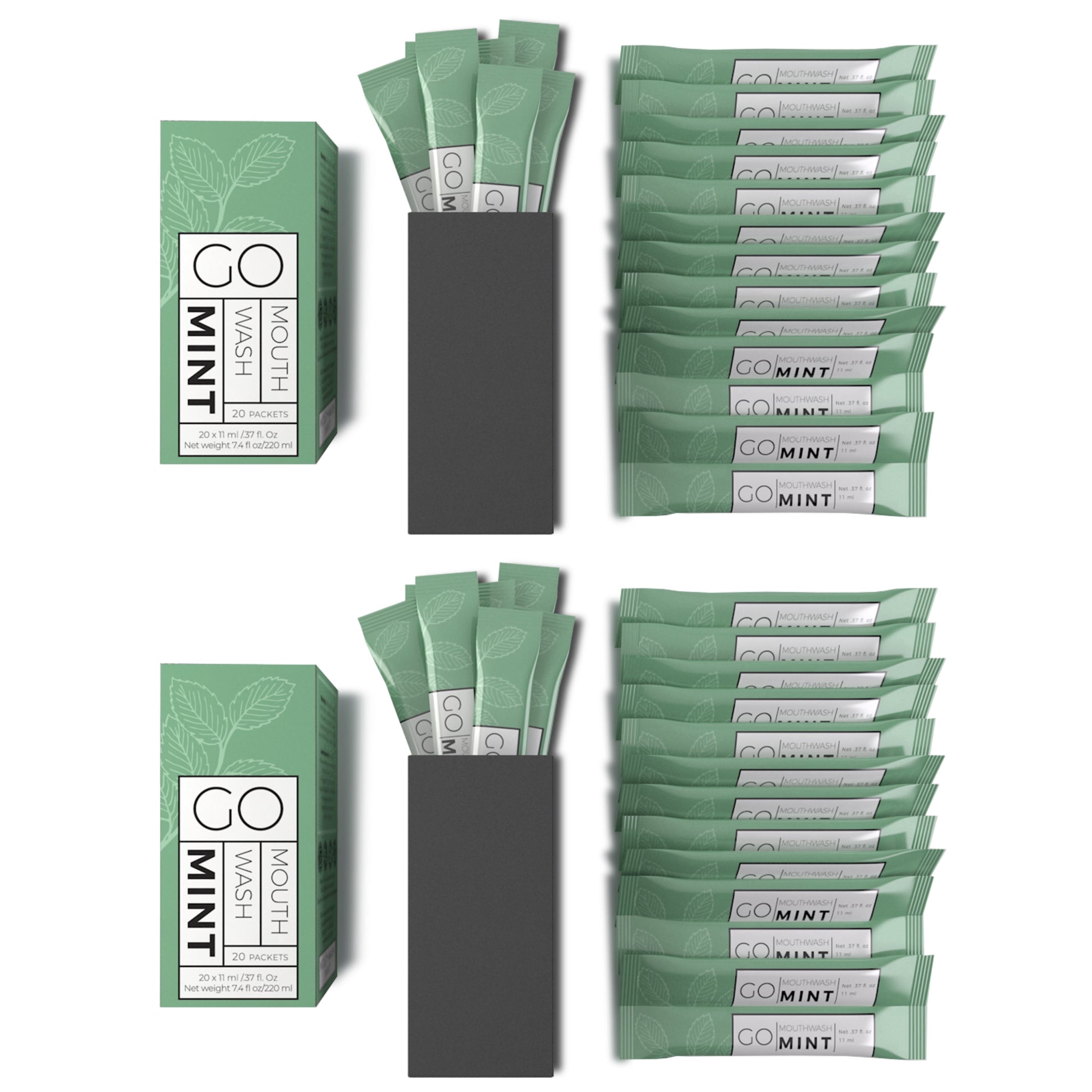 Mini Rasin Packet GO Mouthwash, Travel Mini Oral Rinse Packets, 40 ct, TSA Approved ...
