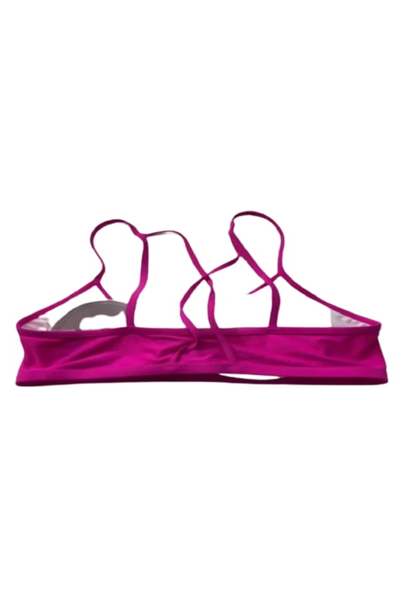 GO by Gossip Womens Sporty Splice Illusion Crochet Bikini Top Only,1-Piece Size Medium Color Pink