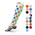 thumbnail image 1 of GO2 Compression Socks for Men Women Nurses Runners 20-30 mmHG (high) - Medical Stocking Maternity Travel - Best Performance Recovery Circulation Stamina - (PolkaDot,XL), 1 of 7