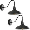 thumbnail image 1 of GOALPLUS 14in. Dome Outdoor Barn Lights for Farmhouse, 2 Pack Exterior Gooseneck Light Fixture with Wall Mount, Large Black Outside Wall Sconce for Front Door, Porch, 1 of 9