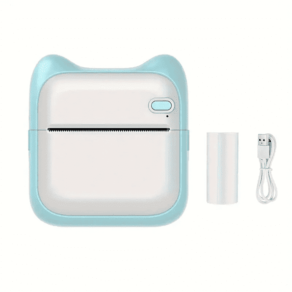 GOANDO Portable Wireless Thermal Photo Printer - Mini Instant Printer for iOS/Android, Photo Btooth Printer Smartphone-Compatible, Includes 1 Roll Paper, On-the-Go Creative Printing (Blue）