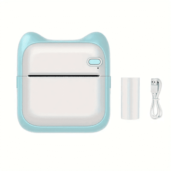 GOANDO Portable Wireless Thermal Photo Printer - Mini Instant Printer for iOS/Android, Photo Btooth Printer Smartphone-Compatible, Includes 1 Roll Paper, On-the-Go Creative Printing (Blue