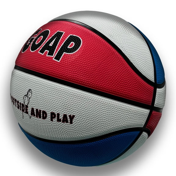 GOAP Premium Rubber Outdoor Basketball (Red, White & Blue, 5 (27.5")) (Youth Size 5 (27.5"))