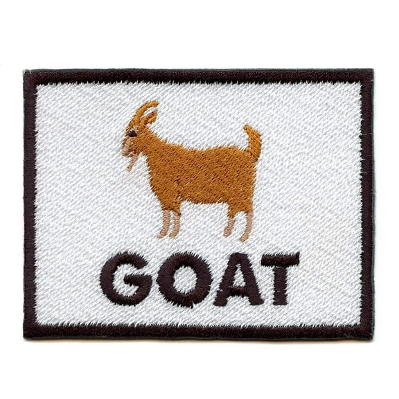 GOAT Box Logo Embroidered Iron On Patch