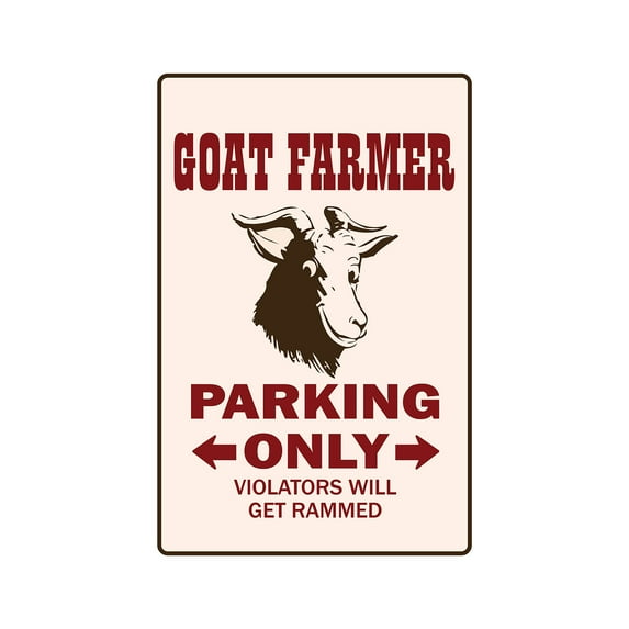 GOAT FARMER Aluminum Sign goats parking Aluminum Signs farm livestock dairy milk farming | Indoor/Outdoor | 24" Tall