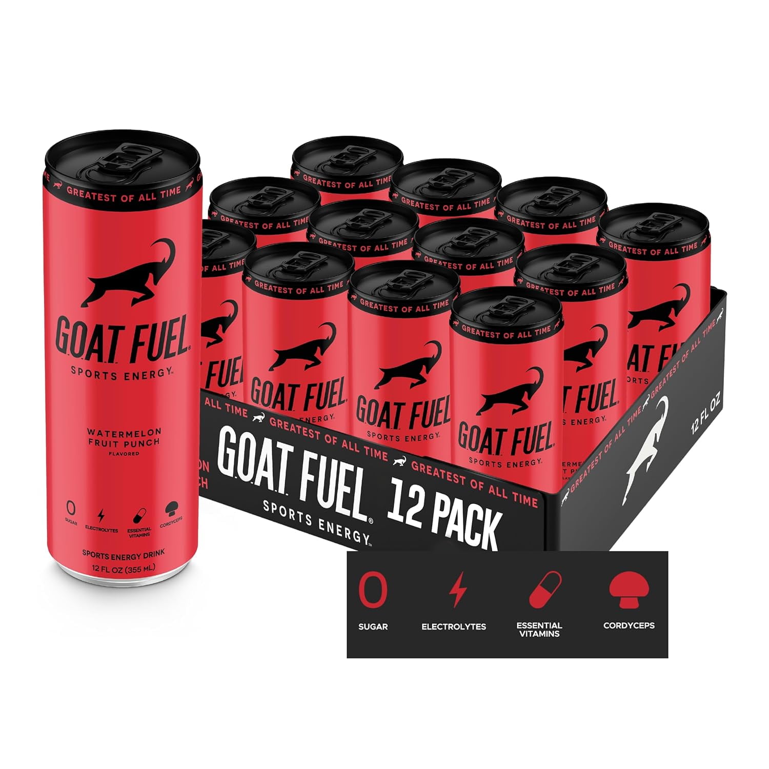 GOAT Fuel® Preworkout Sports Energy Drink SugarFree Pre Workout