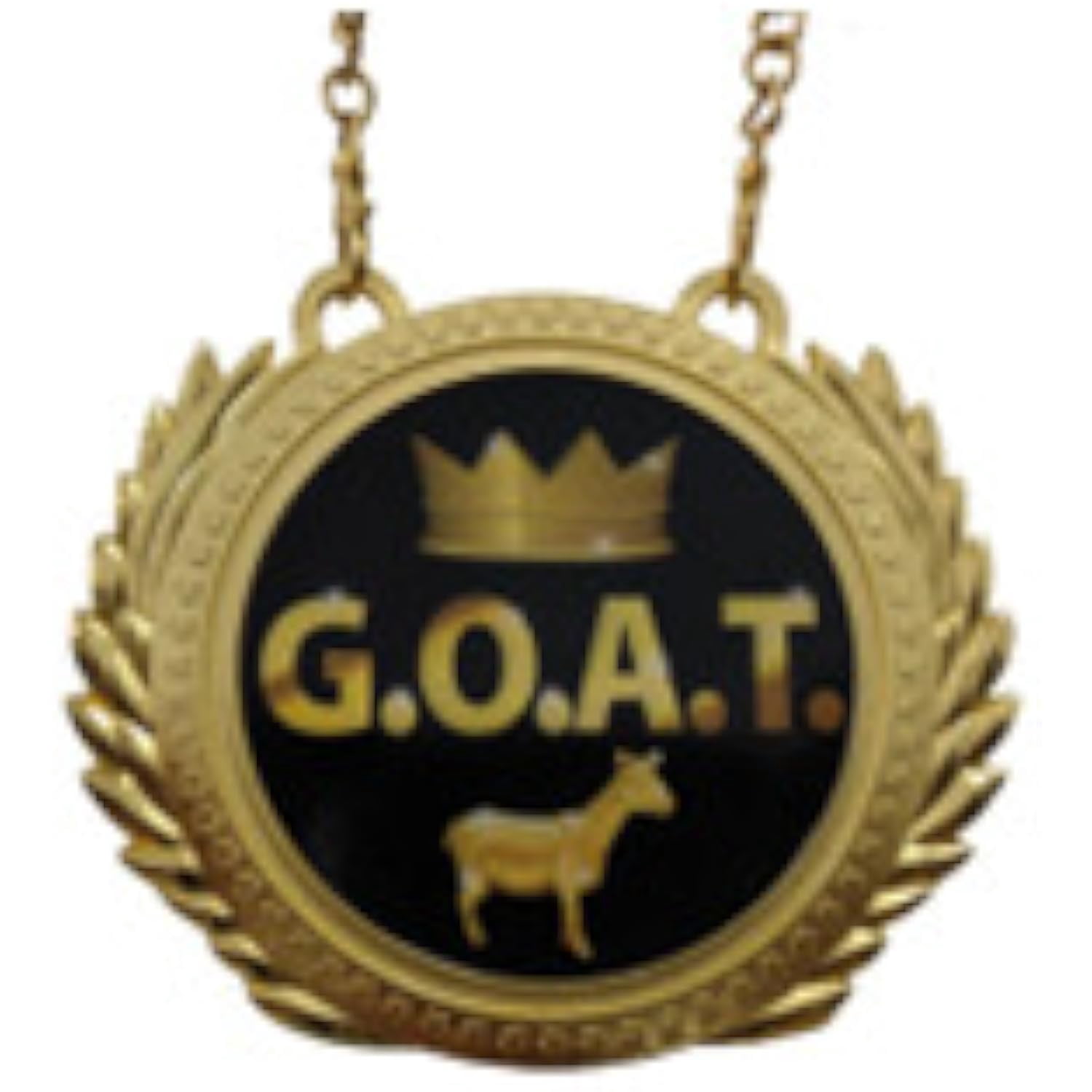 GOAT Greatest of All Time Metal Medal & Chain Set - 0.8lb Heavyweight Gold Alloy, 6.3" x 5.5" Oversized - All Sports Champion Award, MVP Trophy & Gift for Athletes, Fans & Legends