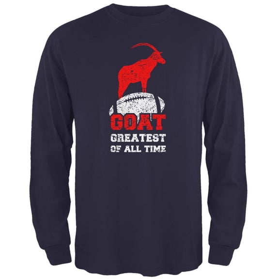 GOAT Greatest of all Time Mens Long Sleeve T Shirt Navy X-LG