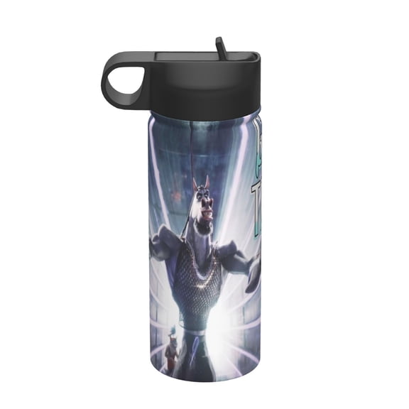 GOAT Movie Kids Insulated Water Bottle With Straw - 18 Oz Stainless Steel Double Wall Vacuum Cup, Leakproof, Bpa Free, Suitable For Boys And Girls