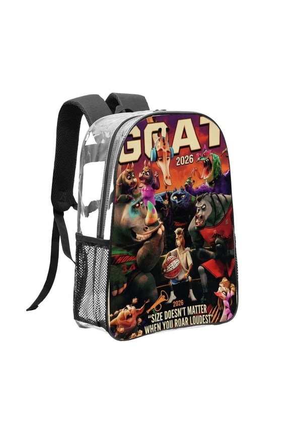 GOAT Movie Pattern Transparent Backpack Lightweight And fashionable Showcasing Personality And Leading The Trend