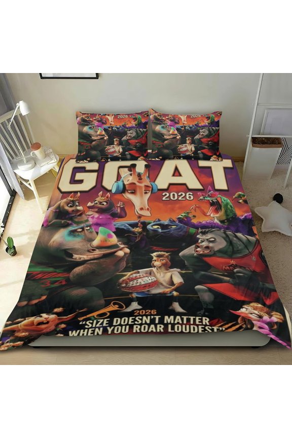 GOAT Movie Themed Bed Sheet Set Three Piece Set 53x79 In ches Comfortable And Skin Friendly Unique Design Creating A Star Gifts For Family Friends fans
