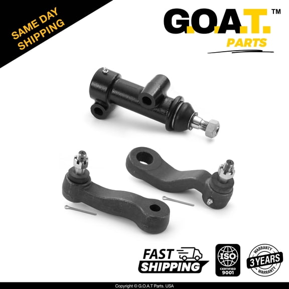 GOAT Parts - 3 PC Idler & Pitman Arm Kit for Chevrolet Silverado 3500 GMC Sierra 2500 HD