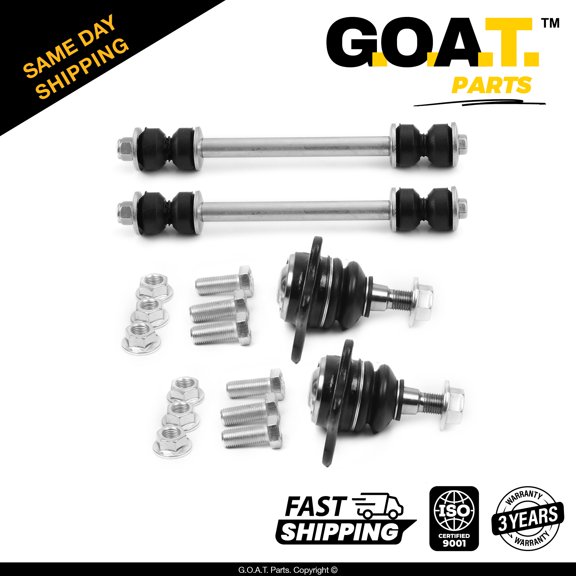 GOAT Parts - 4 PC Front Sway Bar & Upper Ball Joint Kit for Dodge Ram 1500-2500-3500 RWD