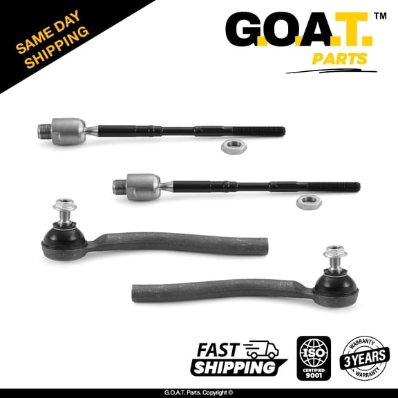 GOAT Parts - 4 PC Inner & Outer Tie Rod End Kit for 2008-2013 Nissan Rogue Rogue Select