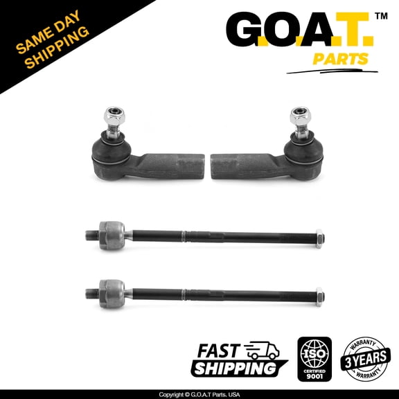 GOAT Parts - 4 PC Inner & Outer Tie Rod End Kit for Audi A3 Volkswagen CC Eos GTI