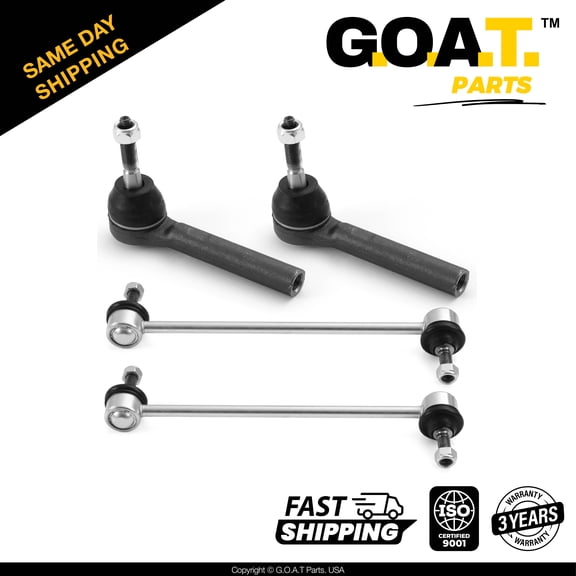 GOAT Parts - 4 PC Outer Tie Rod End & Front Sway Bar Kit for Ram C/V Volkswagen Routan