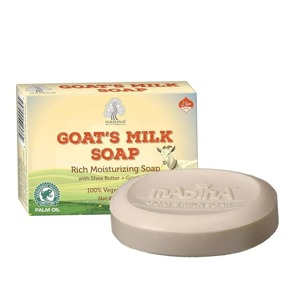 Madina Goat Milk Soap Bar, Hydrating, Moisturizing, Nourishing, Natural Vegetable-Based, Gentle Cleanser for All Skin Types, 6 Pack (3.5 oz Each)