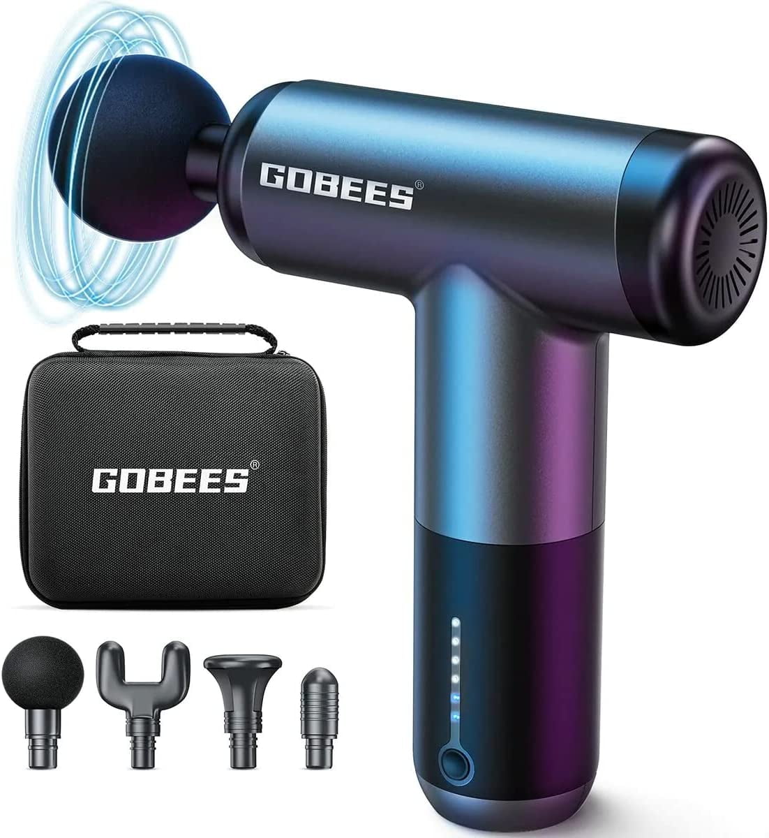 GOBEES Massage Gun, Portable Quiet Lightweight Deep Tissue Massager