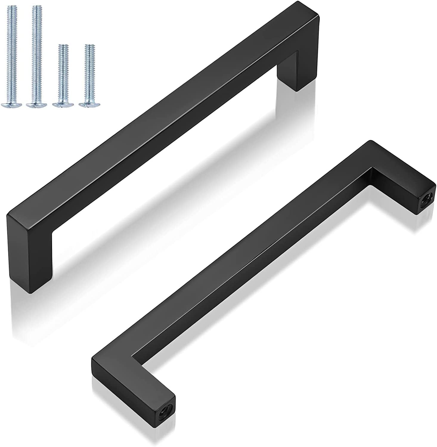 GOBEKOR 10 Pack Cabinet Handles Matte Black Cabinet Pulls 5 Inch Hole ...