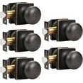 thumbnail image 1 of GOBEKOR 5 Pack Passage Door Knobs for Closet Door Knobs Interior Oil Rubbed Bronze Square Keyless Door Knob with Lock Round Passage Knob, 1 of 5