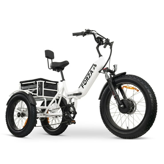 GOBIKE Forza Electric Bike,Electric Tricycle For Adults, 3 Wheel Bicicleta Electrica Para Adultos, 750 W 24*4" Fat Tire E Bikes, 10AH+18AH Dual Battery Up To 112 Miles Per Charge, 20 Mph Ebike