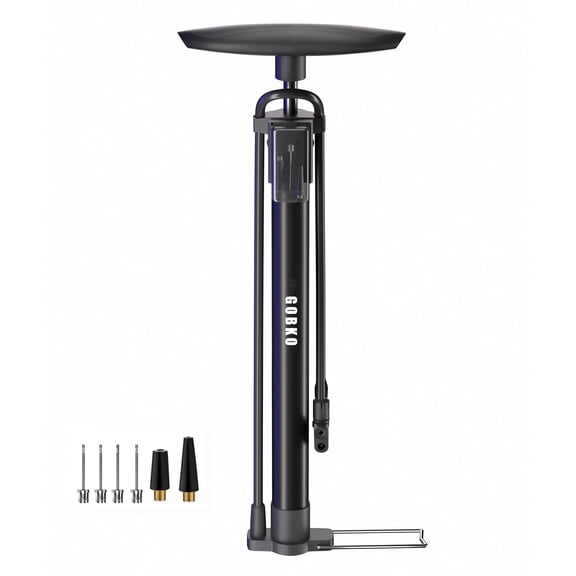 GOBKO Bike Floor Pump,Floor Bicycle Pump with Both Presta and Schrader Bicycle Pumps Valves High Pressure 160Psi Multi-Purpose Portable Air Pump for Road Bike MTB Sports Balls