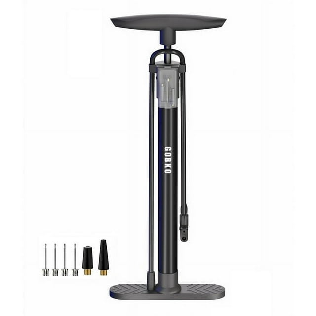 GOBKO Bike Floor Pump,Floor Bicycle Pump with Both Presta and Schrader
