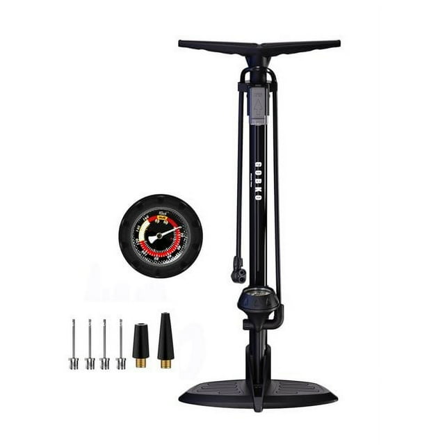 GOBKO Bike Floor Pump with Gauge,Floor Bicycle Pump with Both Presta