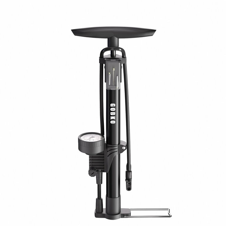 GOBKO Bike Floor Pump with Gauge,Floor Bicycle Pump with Both Presta and  Schrader Bicycle Pumps Valves High Pressure 160Psi Multi-Purpose Portable  Air