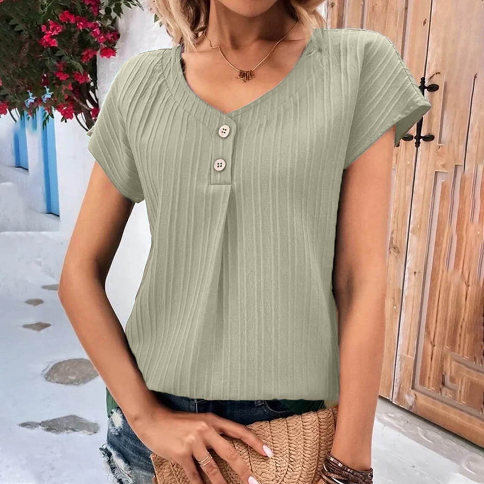 GOBUQIRAN Graduation Gifts for Her Womens Summer Tops T Shirts V Neck