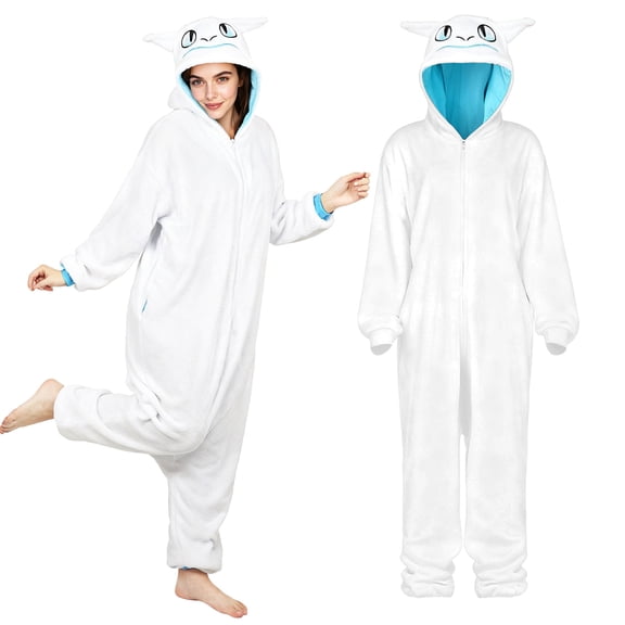 GOBWCOT Adult Onesies Pajamas Dragon Jumpsuits One Piece Cosplay Cartoon Costume for Halloween Christmas Party Outfits