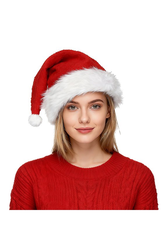 Christmas hat, Santa Claus hat, adult festival, neutral velvet short Christmas hat, suitable for New Year holiday party