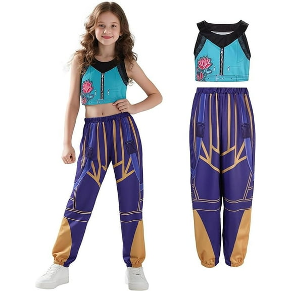 GOBWCOT Girls' popular suit top and pants Halloween Zoey Full Set Outfit