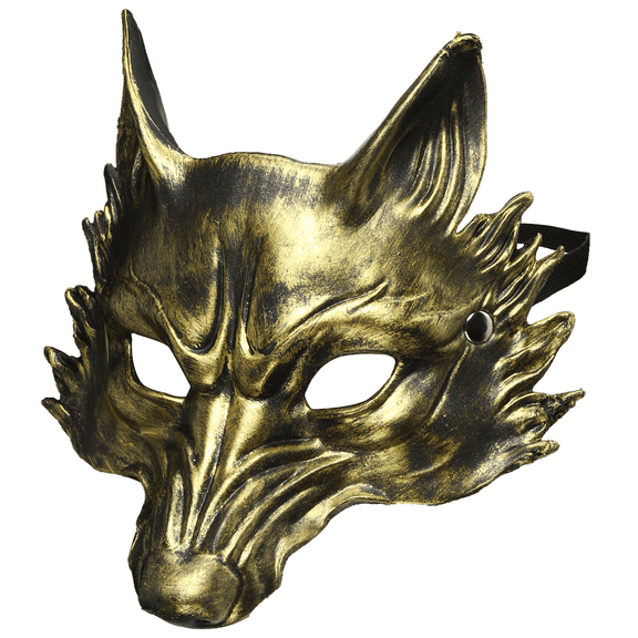 GOBWCOT Halloween Wolf Mask Animal Half Face Mask for Masquerade Party Costume Cosplay Prop for Men Women
