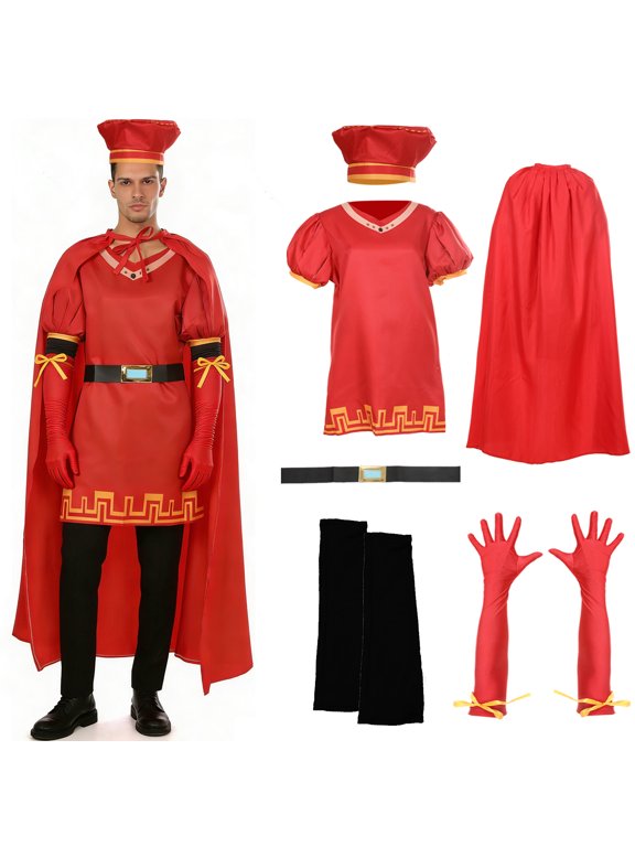 Lord Farquaad Costume for Adults, King Robe Cape Outfits for Halloween Cosplay Party Role Play Dress-Up
