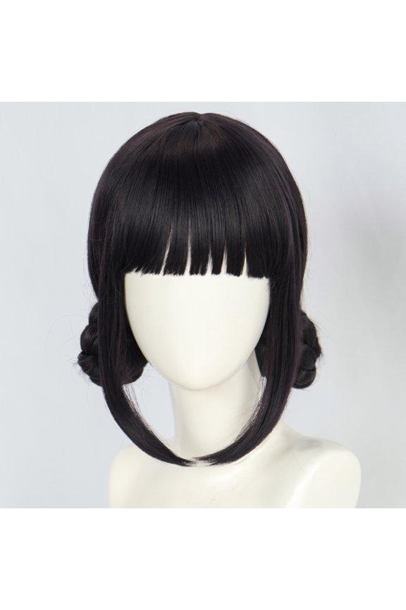 Short Black Wig Halloween Anime Character Headband Bangs Anime Character Party Wig Halloween Props