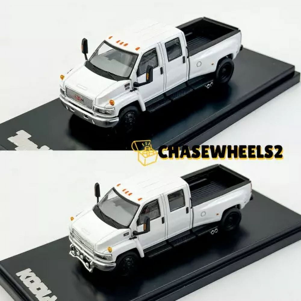 Coche Coleccionable Blanco Modelo A Escala 1/64 De Chevrolet Kodiak Y GMC Topkick C4500 - Coche De Colección En Blanco, Ideal Para Adultos Burago 1/18