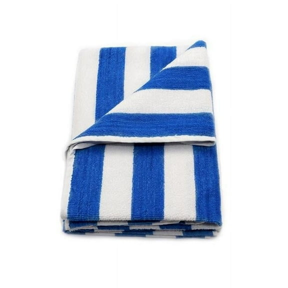 GOC Cotton Vat Dyed Blue Stripes Pool Towel, Blue - Pack of 6