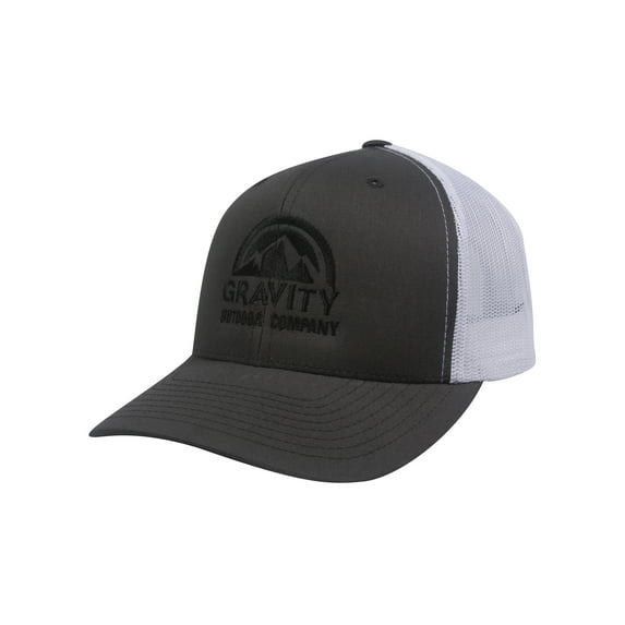 GOC Logo Adjustable Mesh Trucker Hat - Charcoal/White - Black Logo
