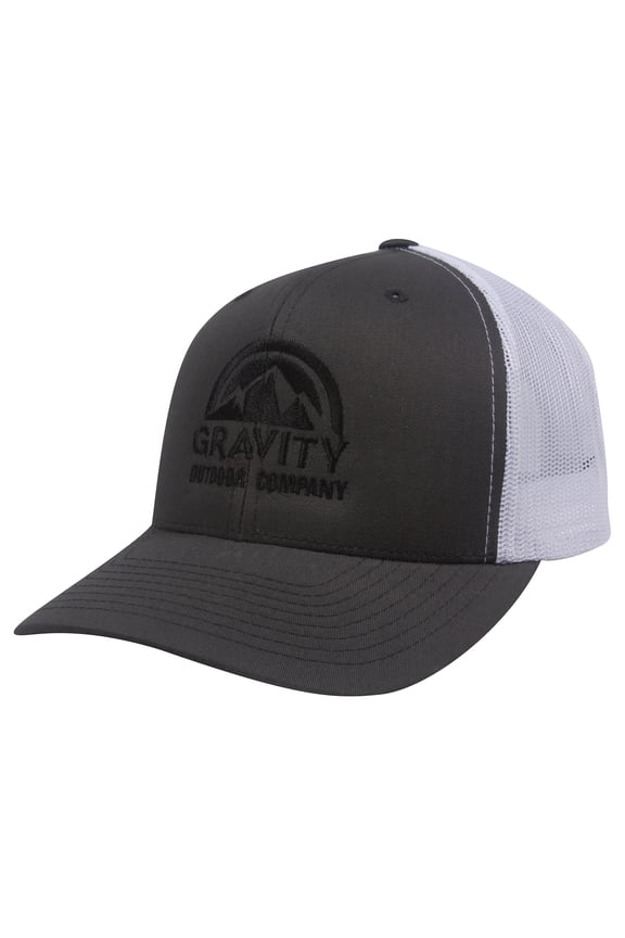 GOC Logo Adjustable Mesh Trucker Hat - Charcoal/White - Black Logo