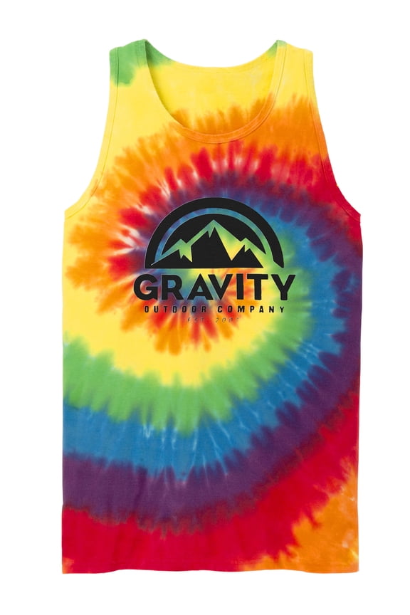 GOC Mountain Water-Based Mens Tie-Dye Tank Top - Rainbow - Medium