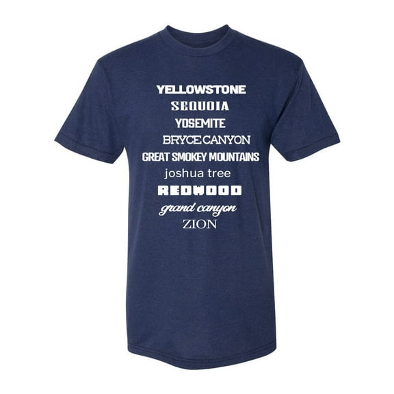 GOC National Parks USA-Made Tri-Blend T-Shirt - Tri-Indigo - White Font - M