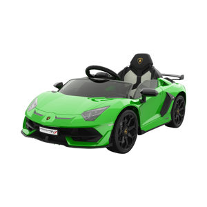 GOCAPTAIN Auto a Batería Lamborghini con Licencia 12V, Vehículo Eléctrico para Niños con Control Remoto, 2 Velocidades, Luces LED Delanteras y Música, de 3 a 8 Años, Verde