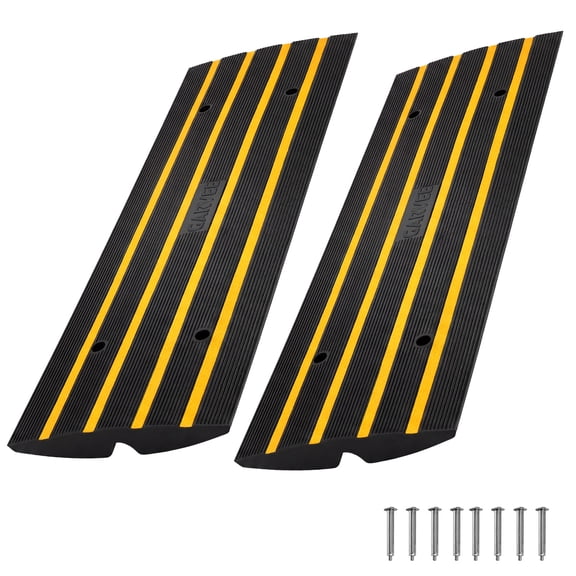 GOCAPTAIN 2 Pack Heavy Duty Rubber Curb Ramp, 33000lbs Capacity, Portable 2.5 Inch Rise Ramp for Car, Truck, Wheelchair, Driveway, Garage