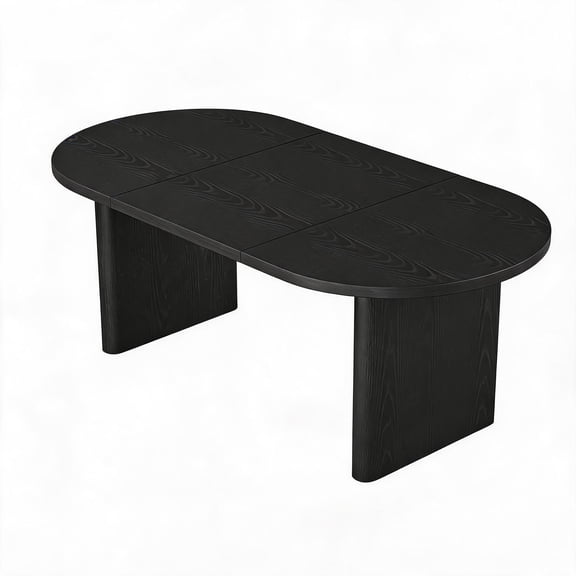 GOCAPTAIN 71" Oval Dining Table for 6-8, Modern Wooden Kitchen Table With Sturdy Thick Base, Long Dining Room Table for Kitchen, Living Room, Black