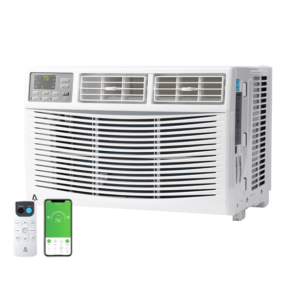 GOCAPTAIN 8000 BTU Window Air Conditioner up to 350 Sq Ft, LED Display Screen, with Remote Control, Energy Efficient, Ultra Quiet, White, Without WiFi