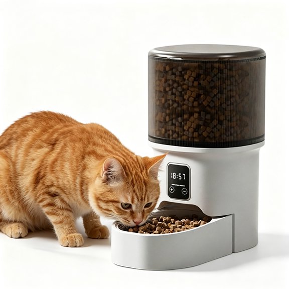 GOCAPTAIN Automatic Pet Feeder Automatic Dog Feeder – 4L Programmable Cat Feeder with Timer, Portion Control, Dual Power, Stainless Steel Bowl – Dampness-Proof for Small Dogs & Cats, Black